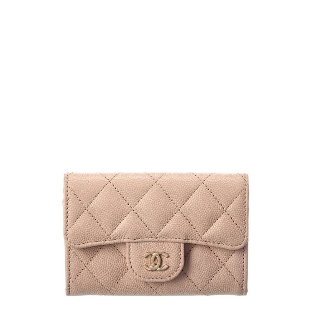 Chanel Pink Quilted Caviar Leather Flap Card Holder Wallet (Authentic Pre-Loved)